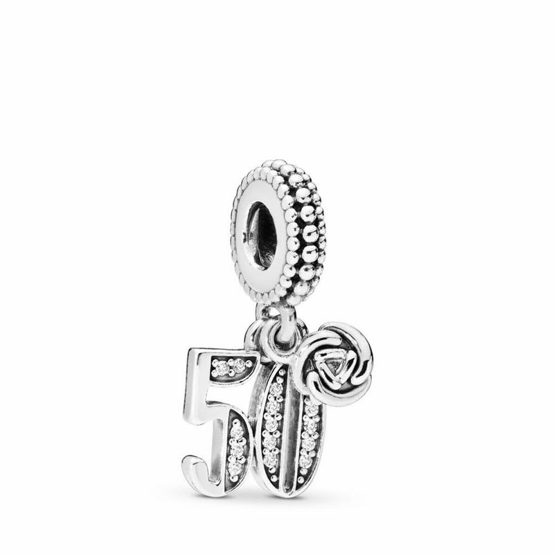 Pandora 50 Years Of Love Dangle Charm - Sterling Silver/Cubic Zirconia - Canada | UV1214SA